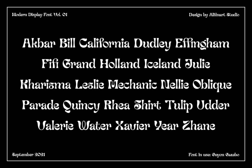 GUYON GAZEBO - Display Font by Alifinart Studio 09