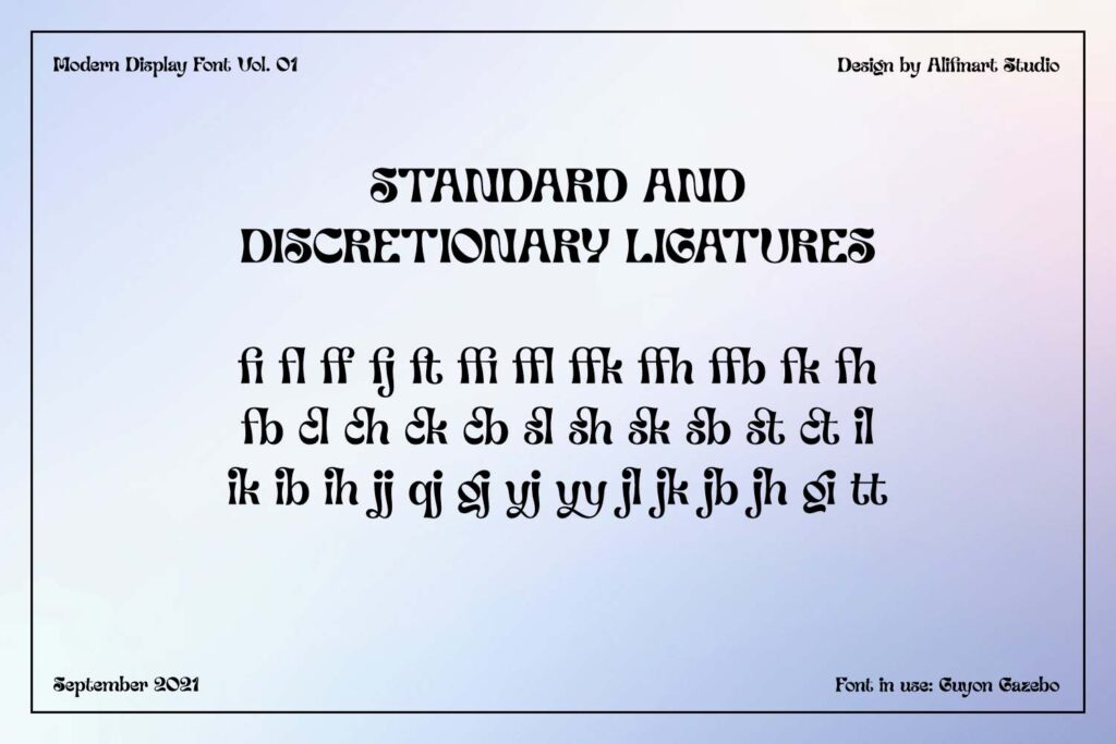 GUYON GAZEBO - Display Font by Alifinart Studio 14